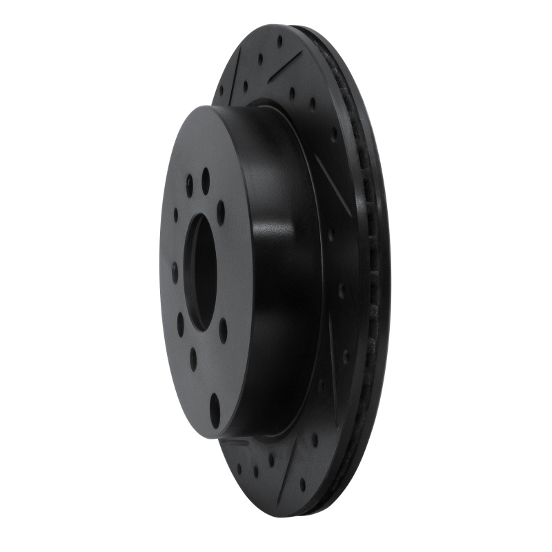 Ford Edge Brake Rotor (1) - Rear Left - R1 Concepts - Drilled & Slotted - Black - `07-`12